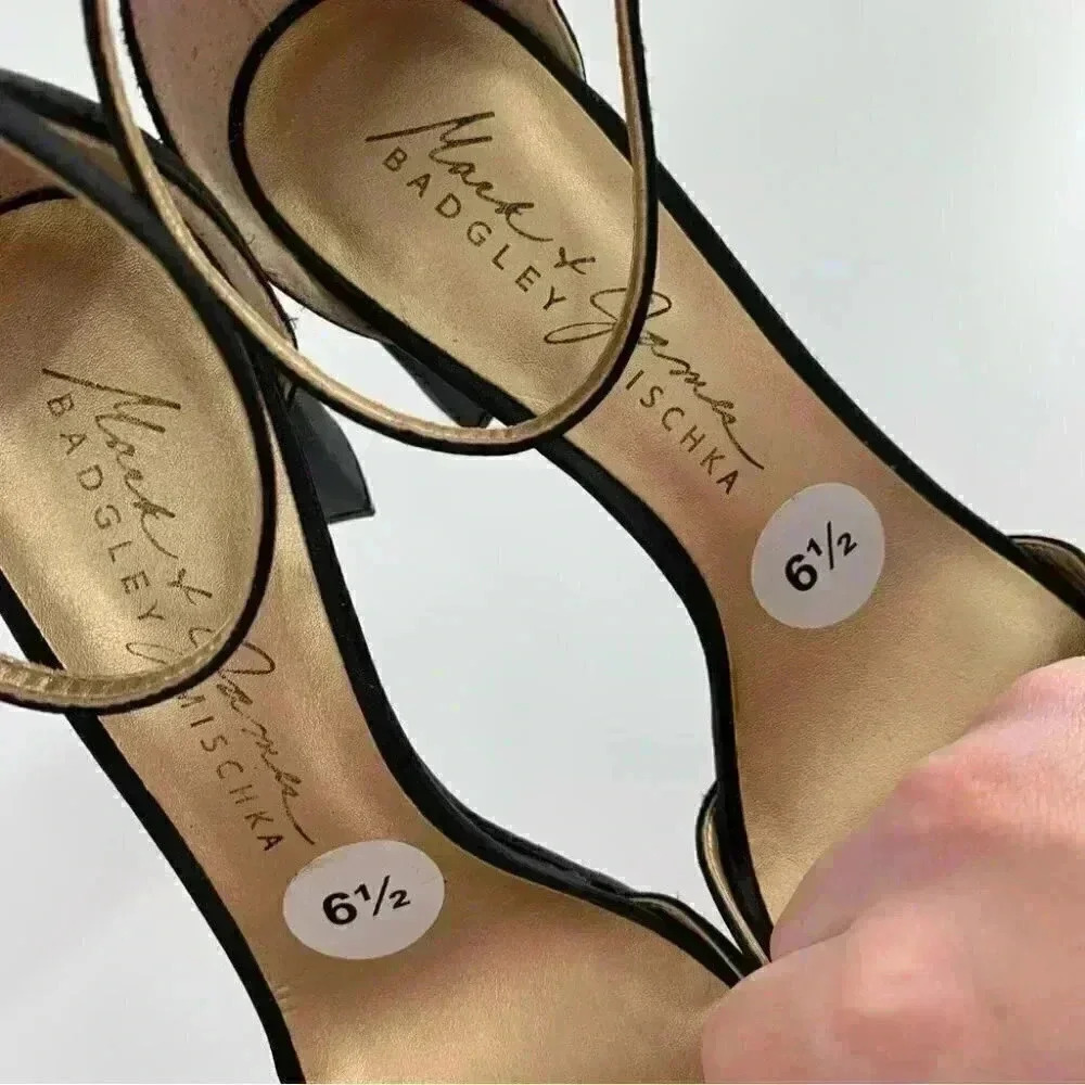Badgley Mischka mark and James womens heels size 6.5 black satin formal party - Picture 11 of 13